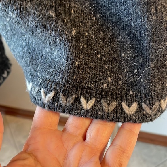 VTG WOOLRICH women’s mock 1/4 zip wool blend black fleck sweater size large - Picture 7 of 12